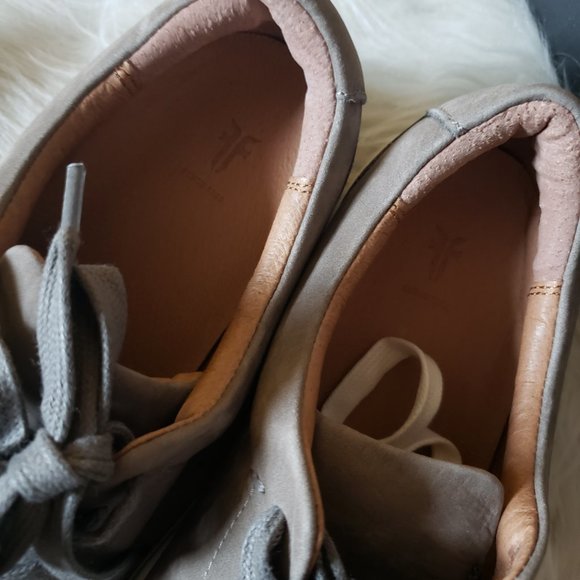 Frye *NEW* Ivy Low Lace Grey Leather Sneakers - Picture 7 of 9